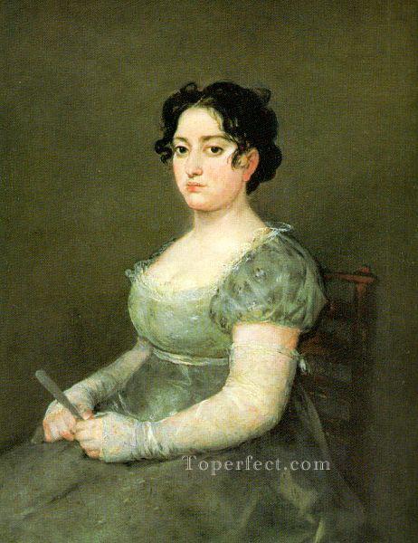 La mujer del abanico retrato Francisco Goya Pintura al óleo